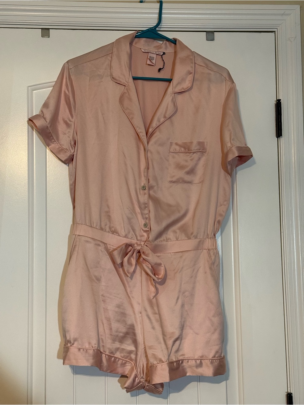 Victoria's Secret Light Pink Satin Romper
